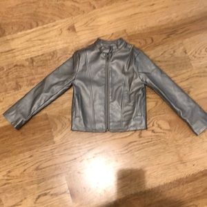 Children’s Place Girls Faux Leather Silver Jacket XS